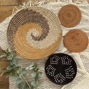 Handcrafted Woven Wall Art Set SET 1: (4 Pieces)